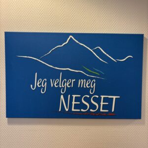 Skilt med teksten Jeg velger meg Nesset Foto: Deniz Akin