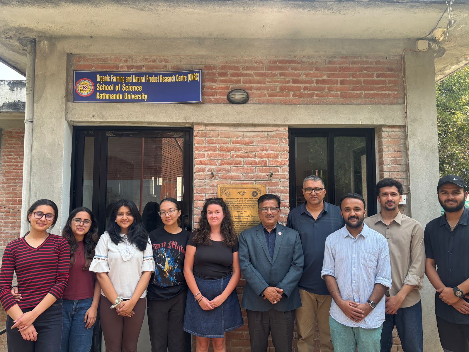 Mathilda along with lab partners at Kathmandu University. Photo: Mathilda Hultén