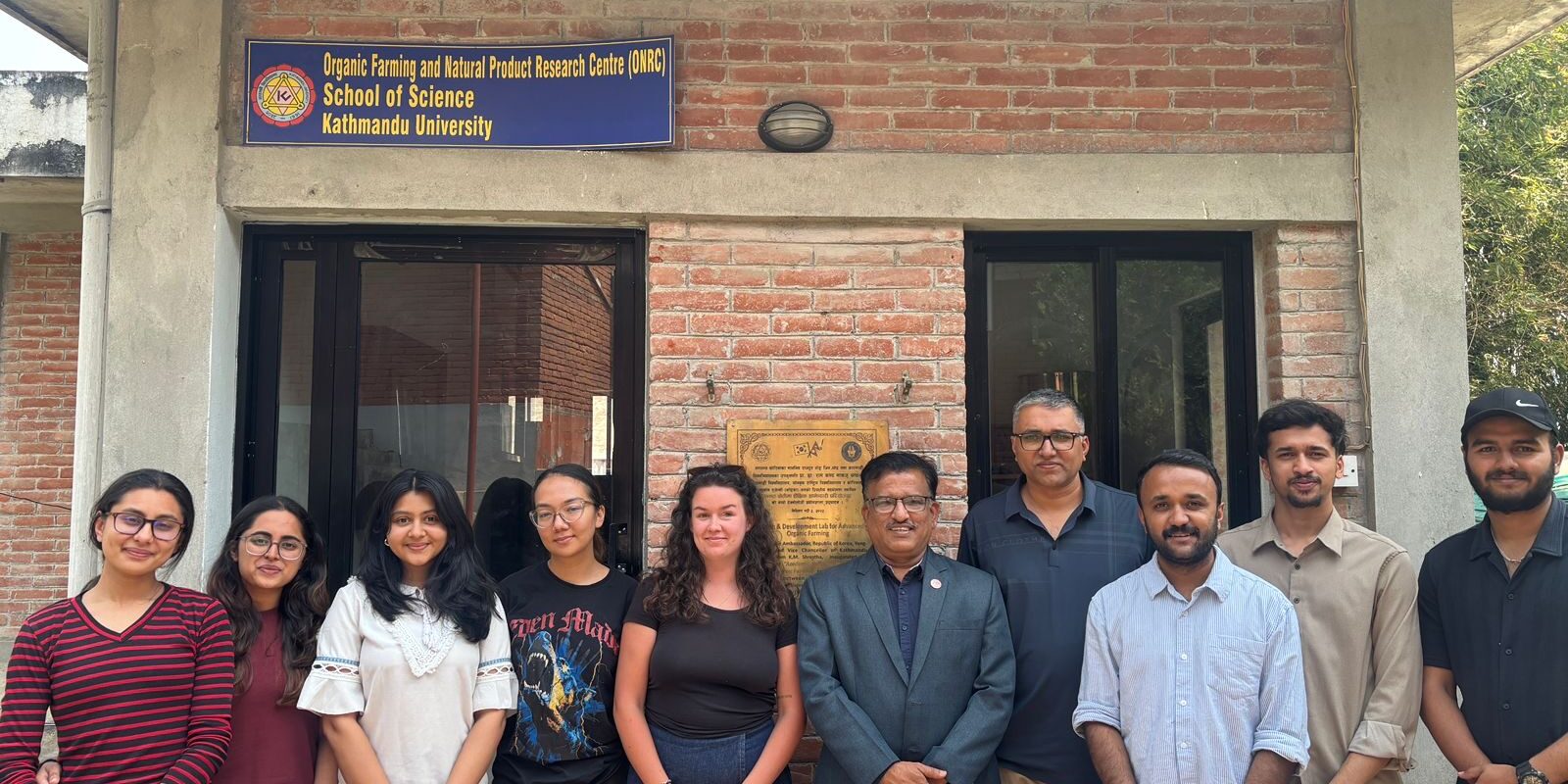 Mathilda along with lab partners at Kathmandu University. Photo: Mathilda Hultén